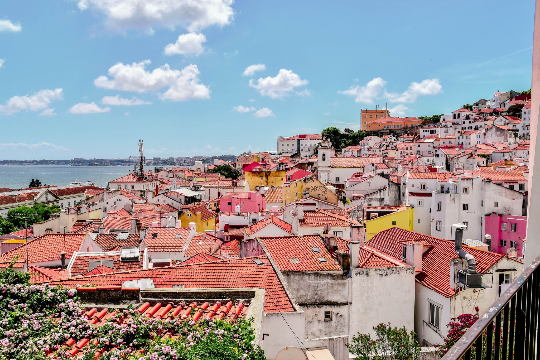 Illustrative European city rooftops in Lisbon