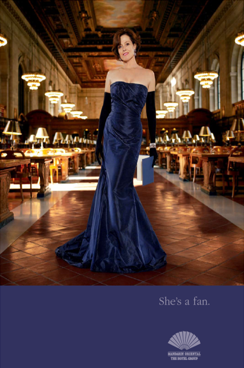 Genuine Mandarin Oriental I'm a Fan campaign featuring Sigourney Weaver